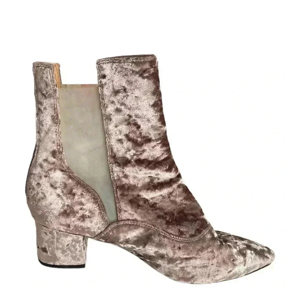 Jeffrey Campbell for Free People crushed velvet pointy toe ankle boots mauve 8 - Picture 2 of 9